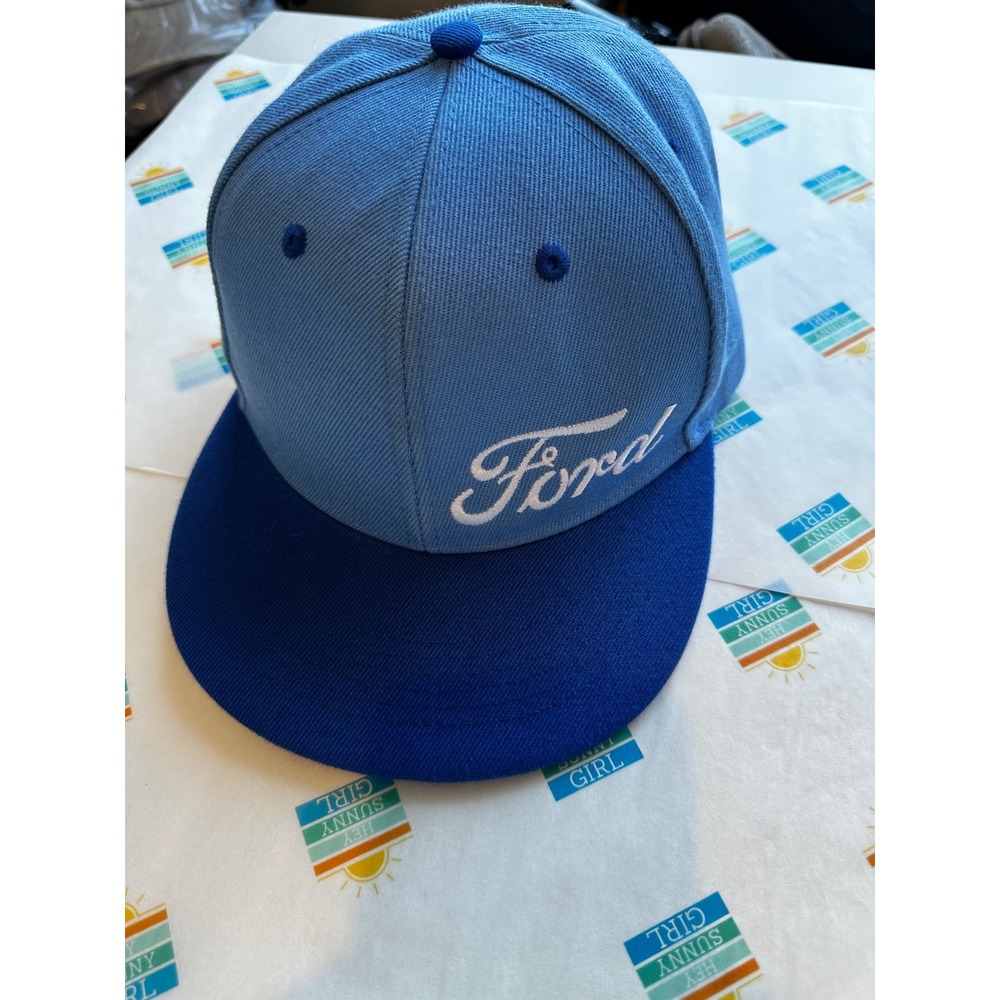 Ford Mens Blue Snapback Baseball Cap Hat Two Tone Embroidered Logo Country
